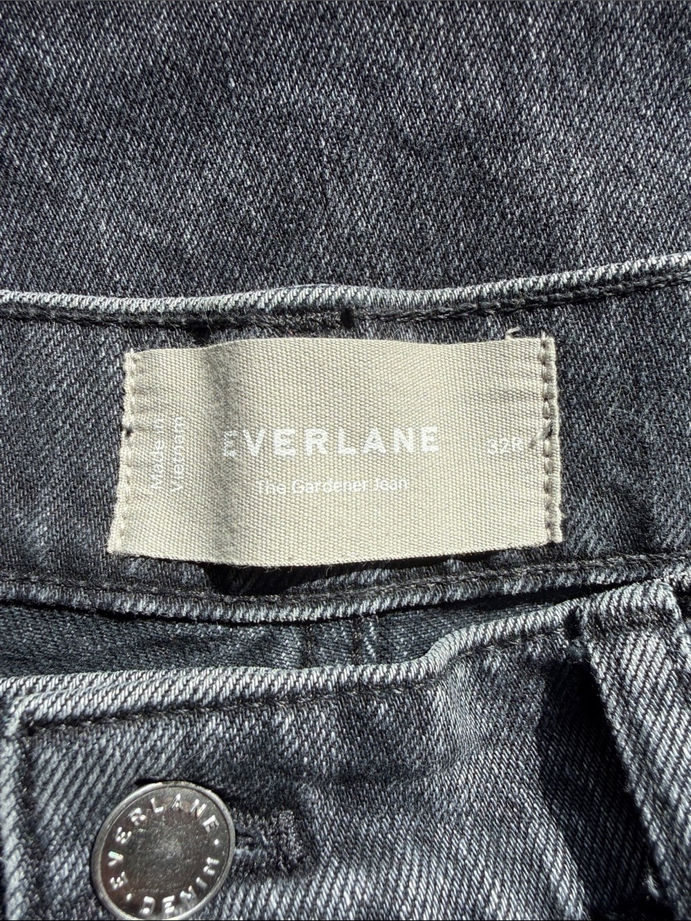 Everlane Way- High Gardener Jeans Black 32R - Picture 2 of 5